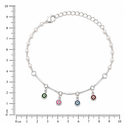 Pearl Evil Eye Anklet