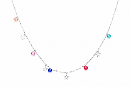 Star Multicolor Gemstone Minimal Necklace