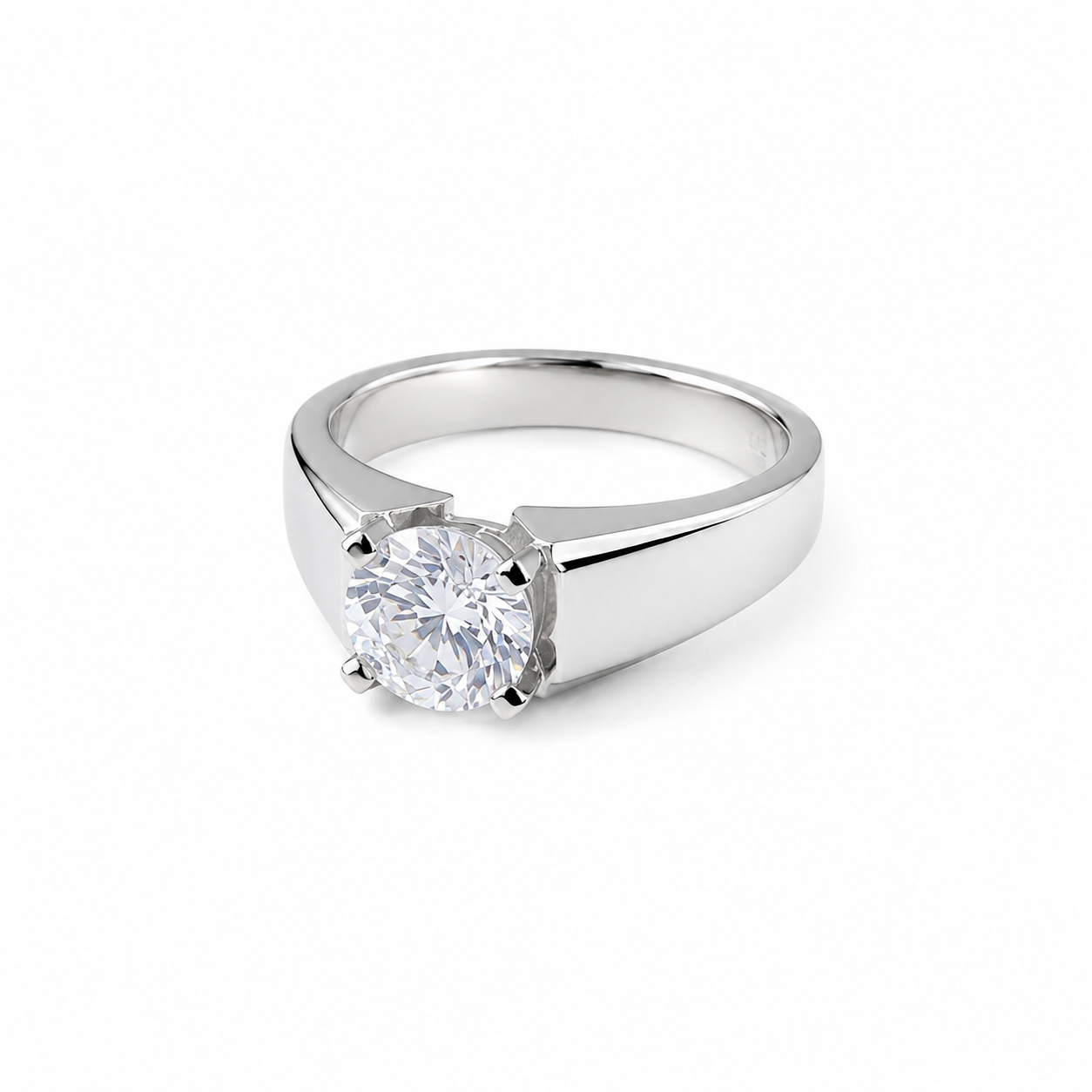 Solitaire Silver Ring For Him