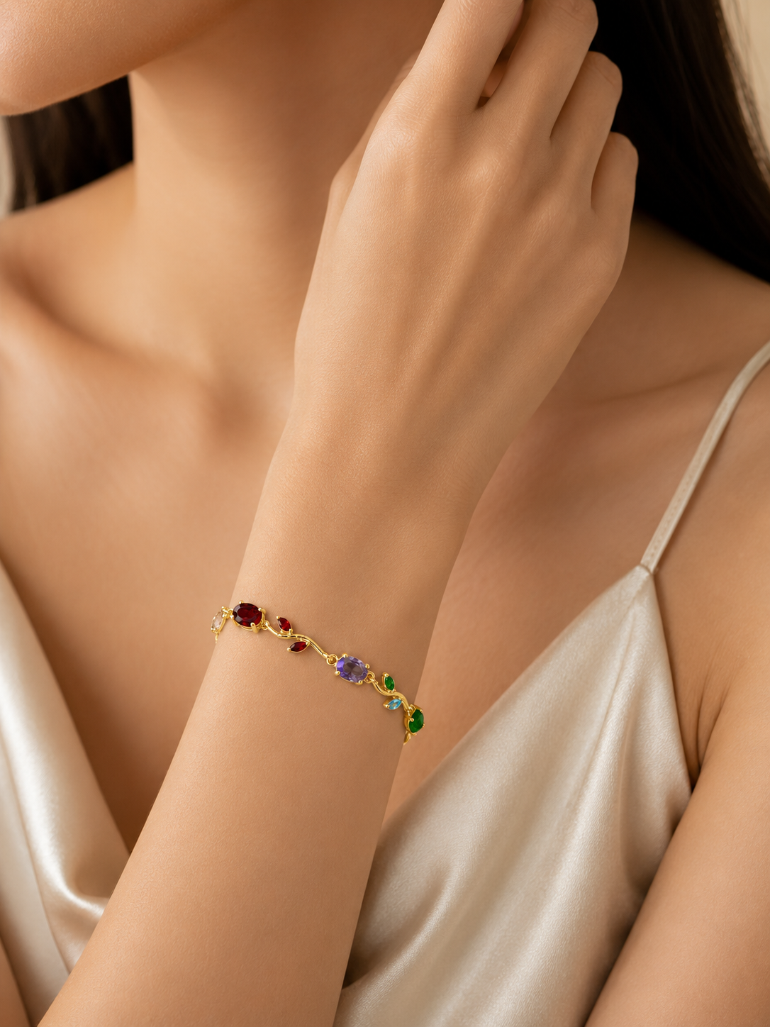 Multi Colour Tulip Chain Bracelet