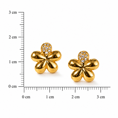 Gold Studded Floral Earrings