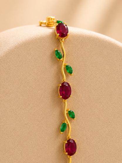 Red Tulip Chain Bracelet