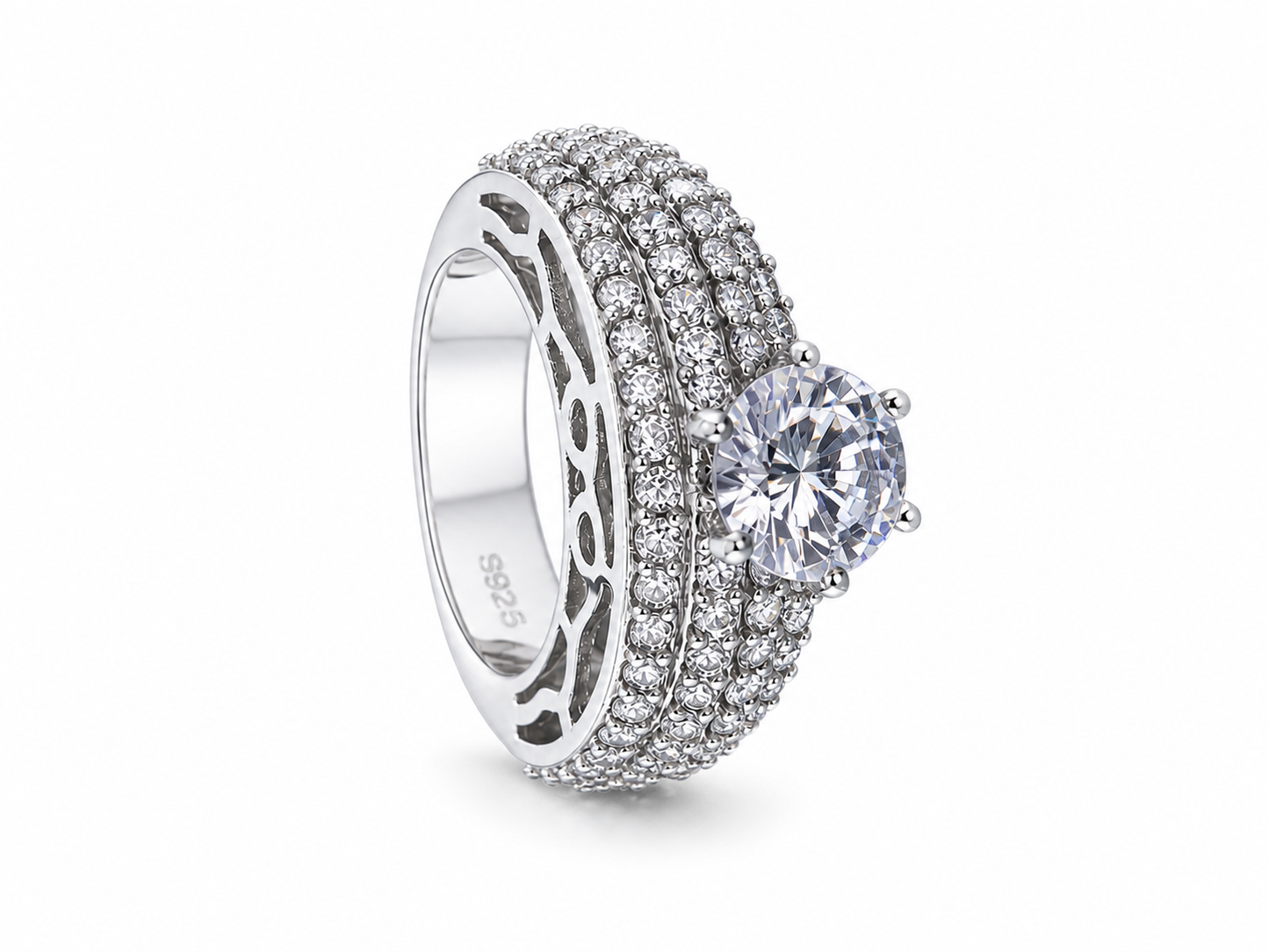 Studded Solitaire Ring