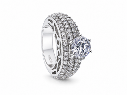 Studded Solitaire Ring