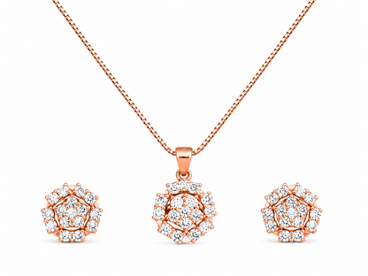 Rosegold Studded Premium Pendant Set