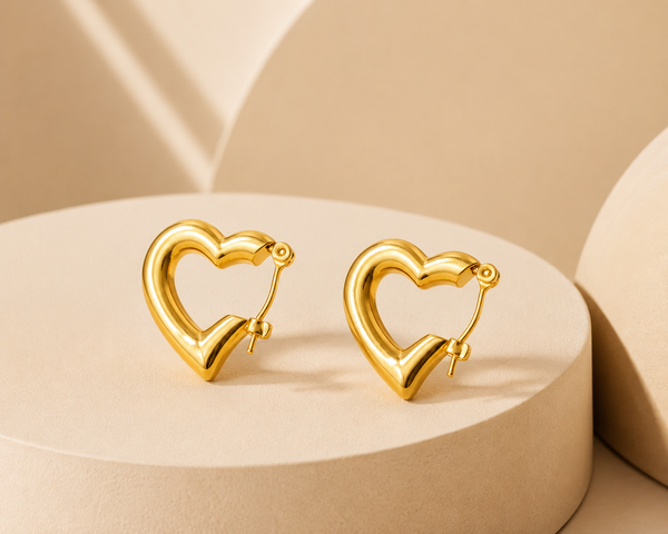 Half Heart Hoop Earrings