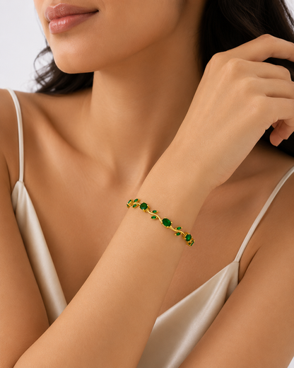 Green Tulip Chain Bracelet