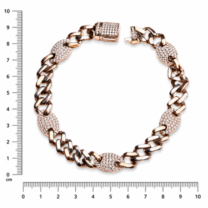 Studded Link Chain Silver Bracelet