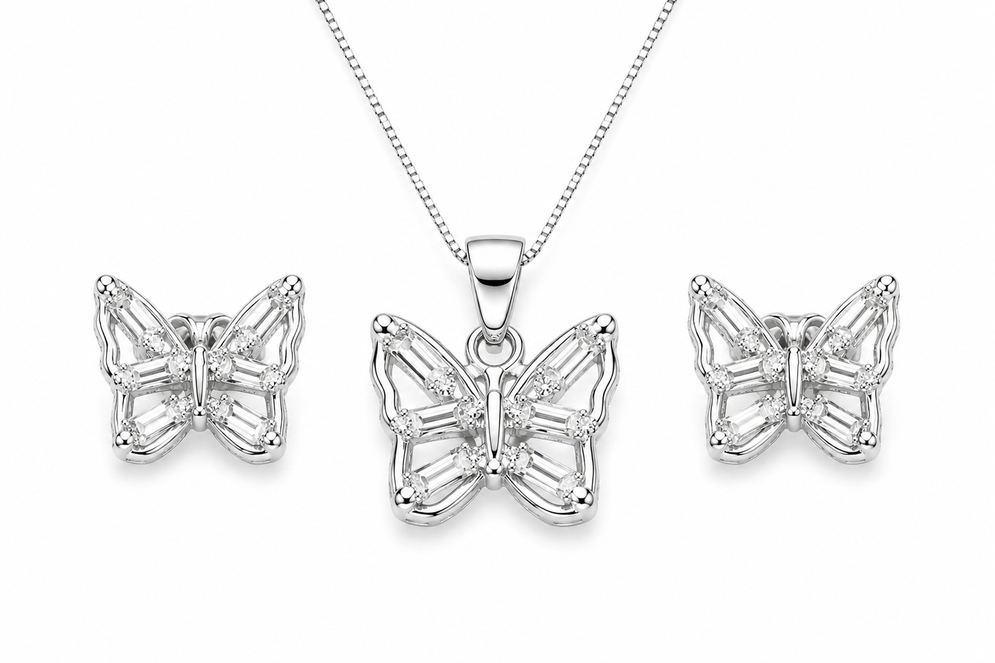 Modern Butterfly Premium Pendant Set