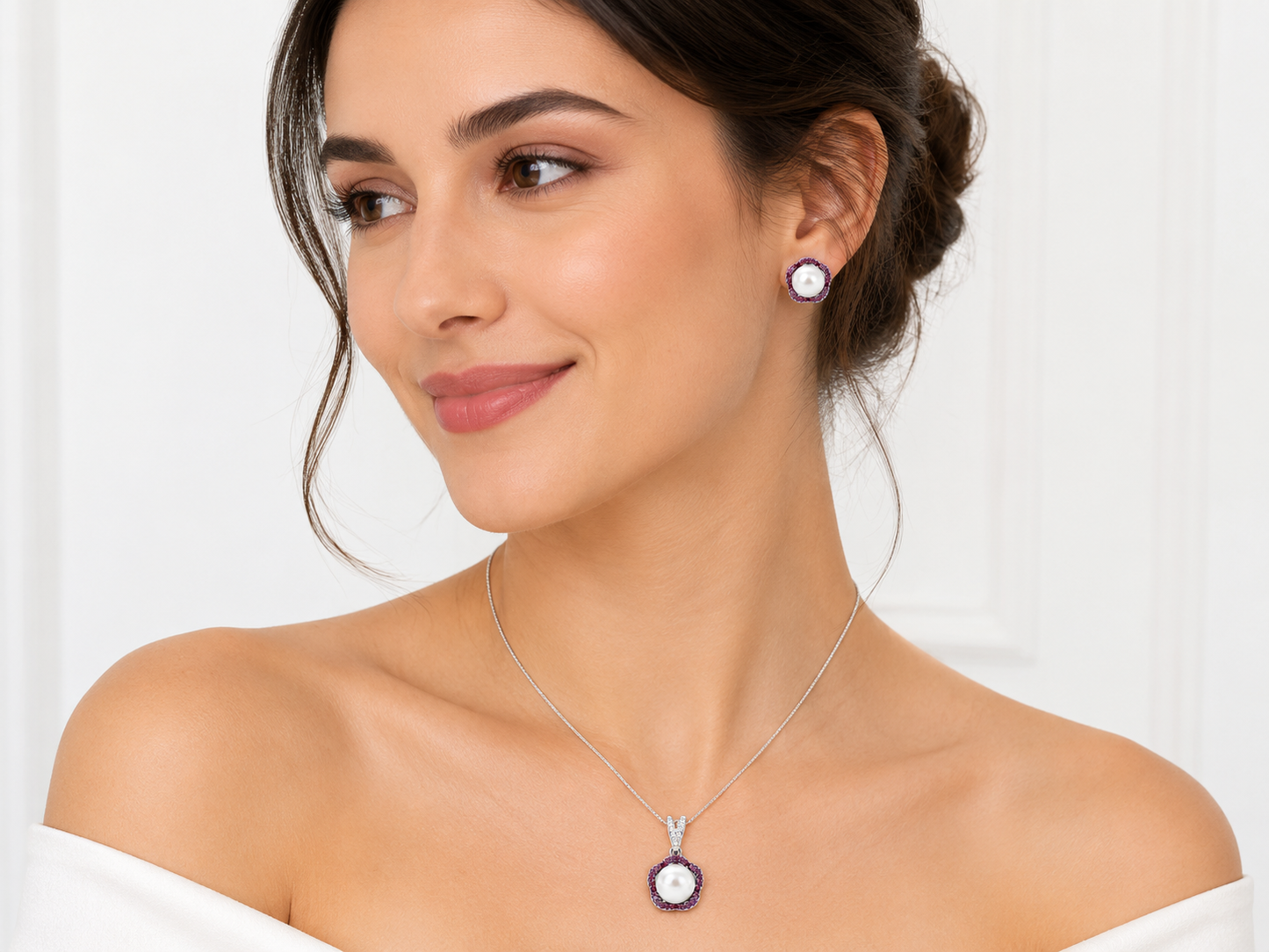 Floral Pink Premium Pendant Set