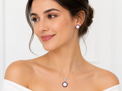 Floral Pink Premium Pendant Set