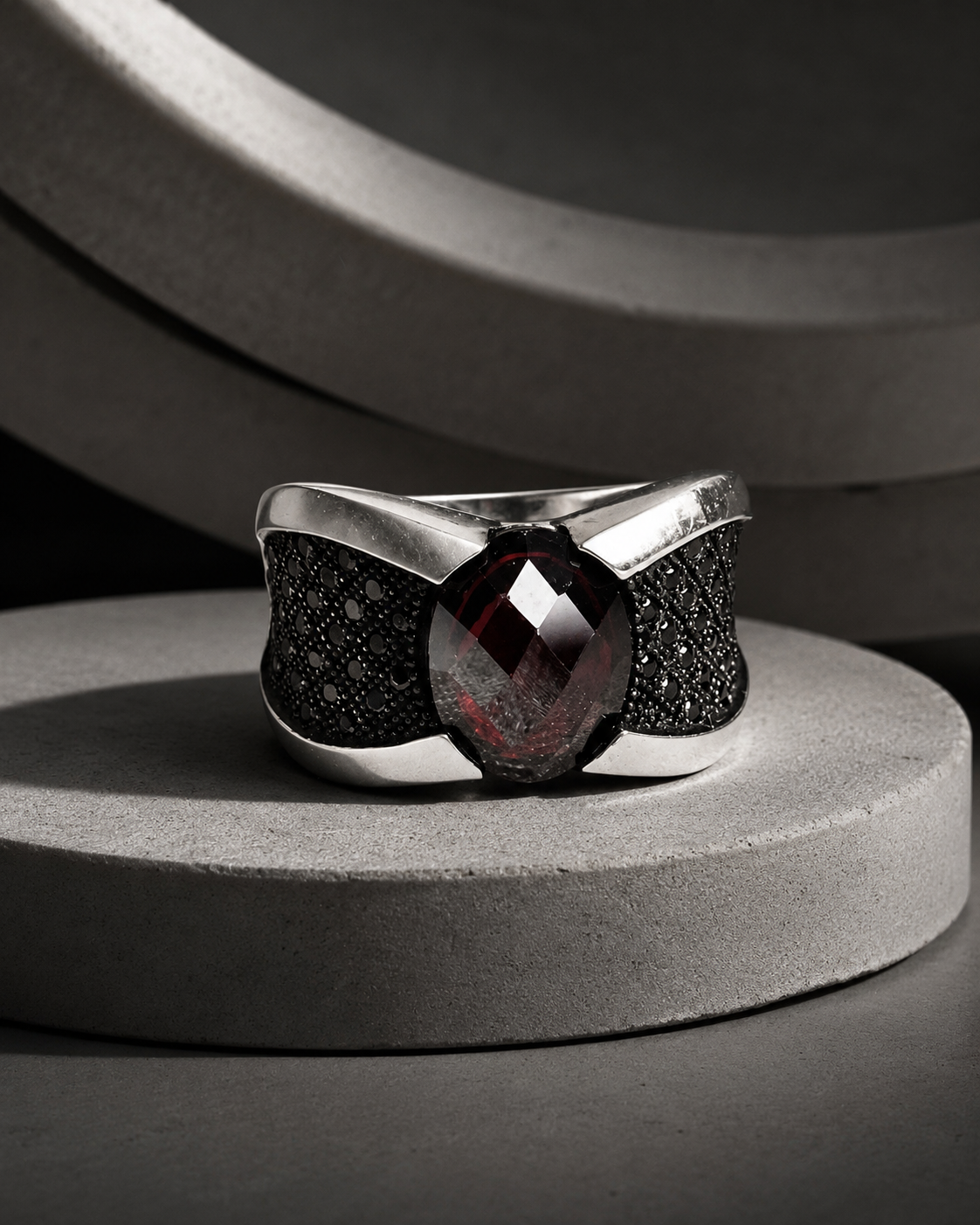 Turkish Ruby Silver Ring