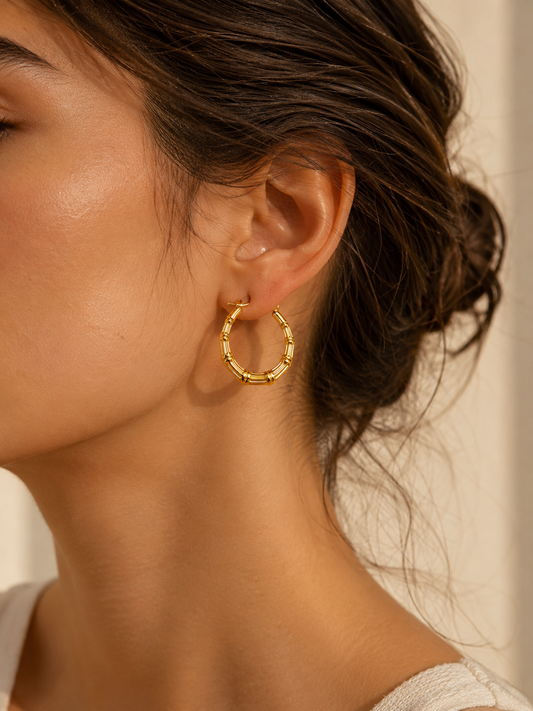 Bamboo Hoop Earrings