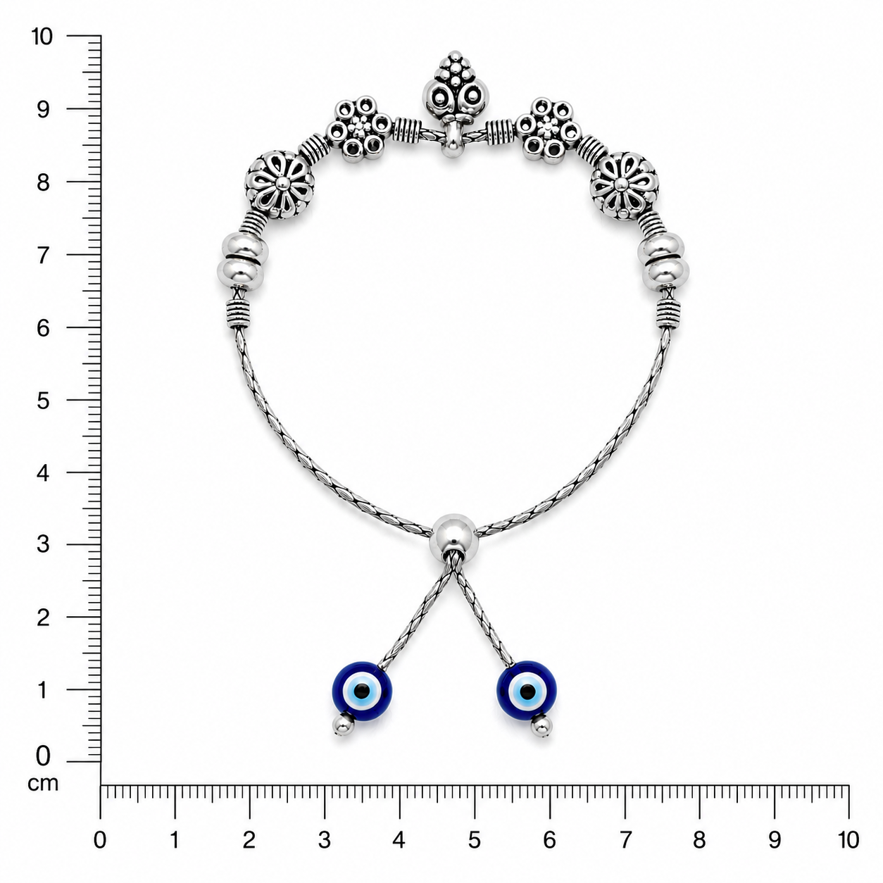 Oxidised Evil Eye Chain Bracelet