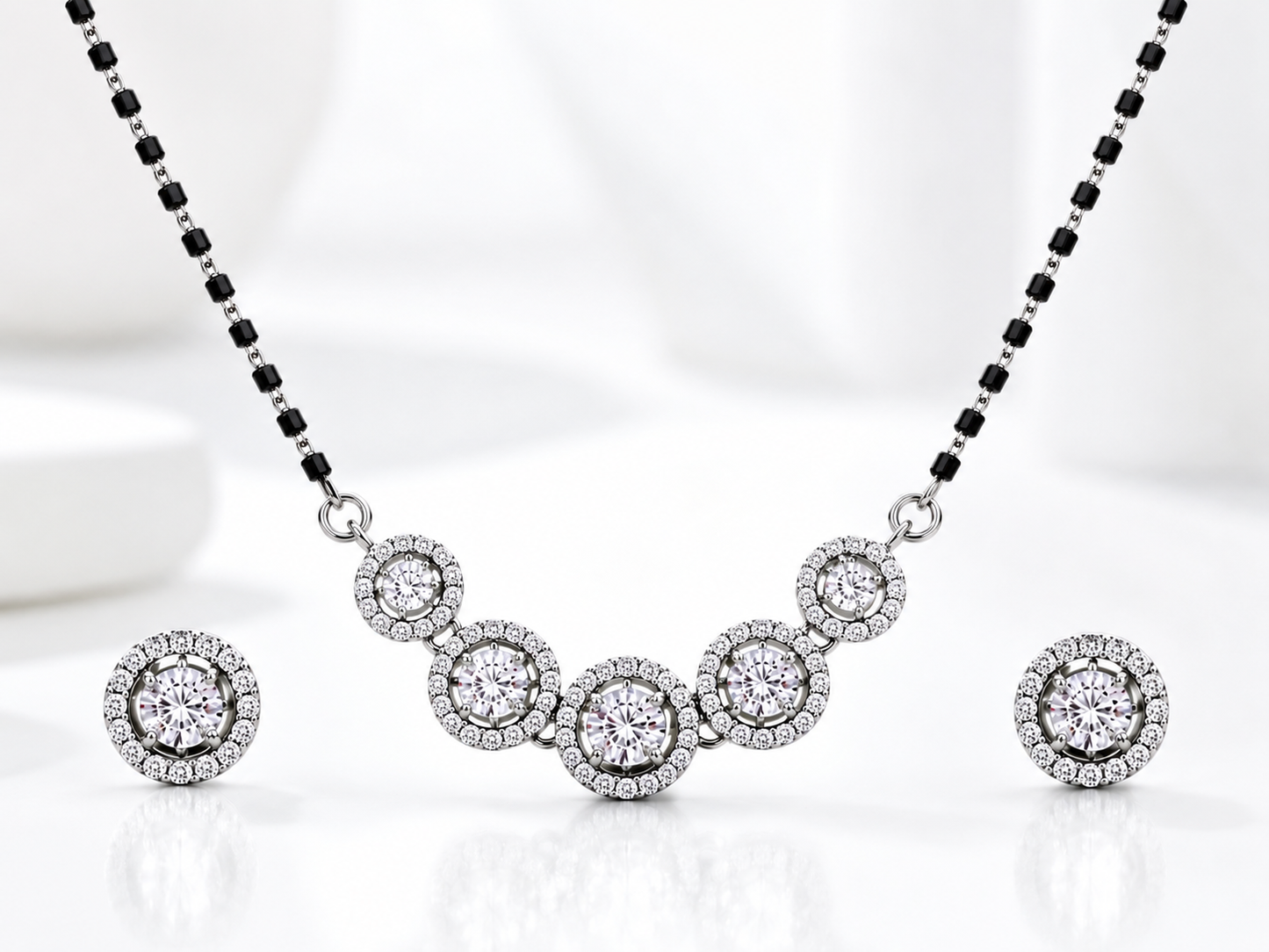 Solitaire Silver Mangalsutra