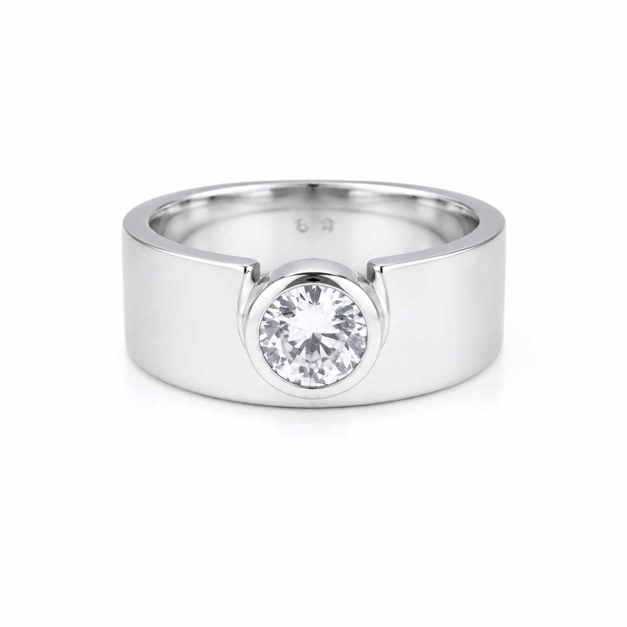 Solitaire Mat Silver Ring
