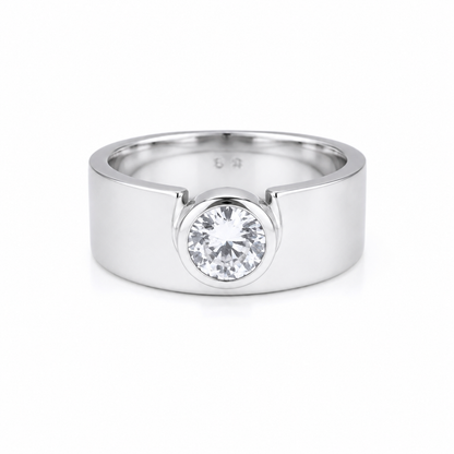 Solitaire Mat Silver Ring