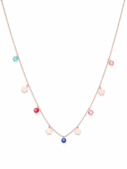 Flower Multicolor Gemstone Minimal Necklace