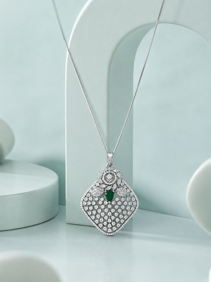 Emerald Cascade Pendant Set
