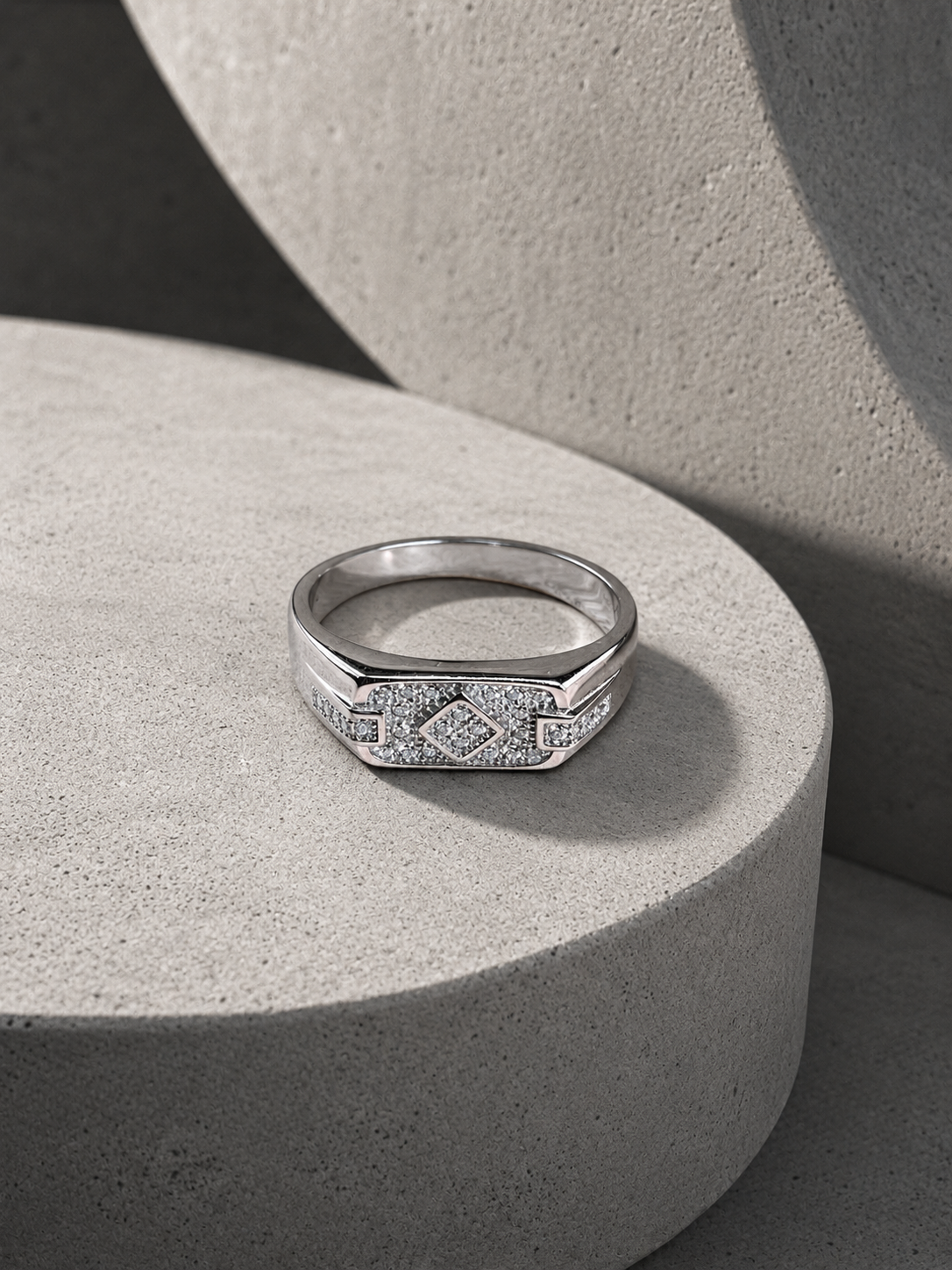 Studded Silver Ring For Him