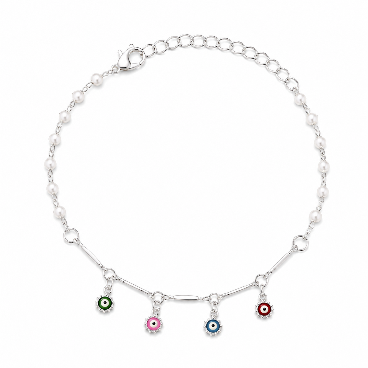 Pearl Evil Eye Anklet