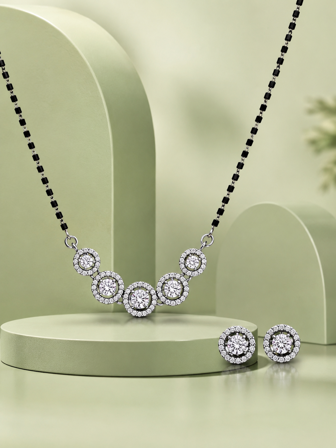 Solitaire Silver Mangalsutra