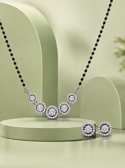Solitaire Silver Mangalsutra