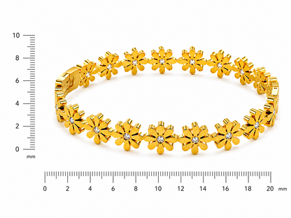 Flower Studded Cuff Bracelet