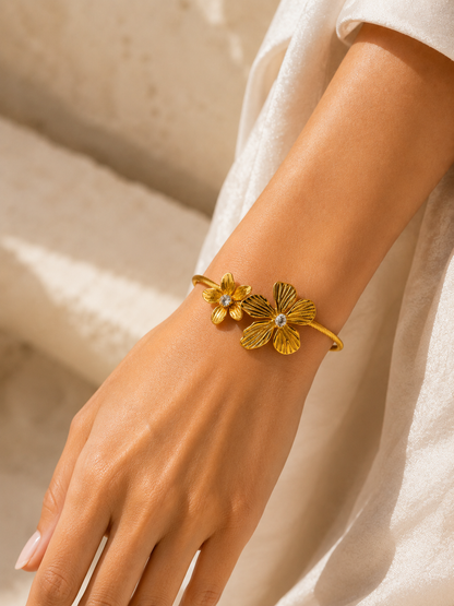 Flower Bangle Bracelet