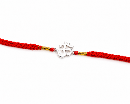 Om Handmade Silver Rakhi