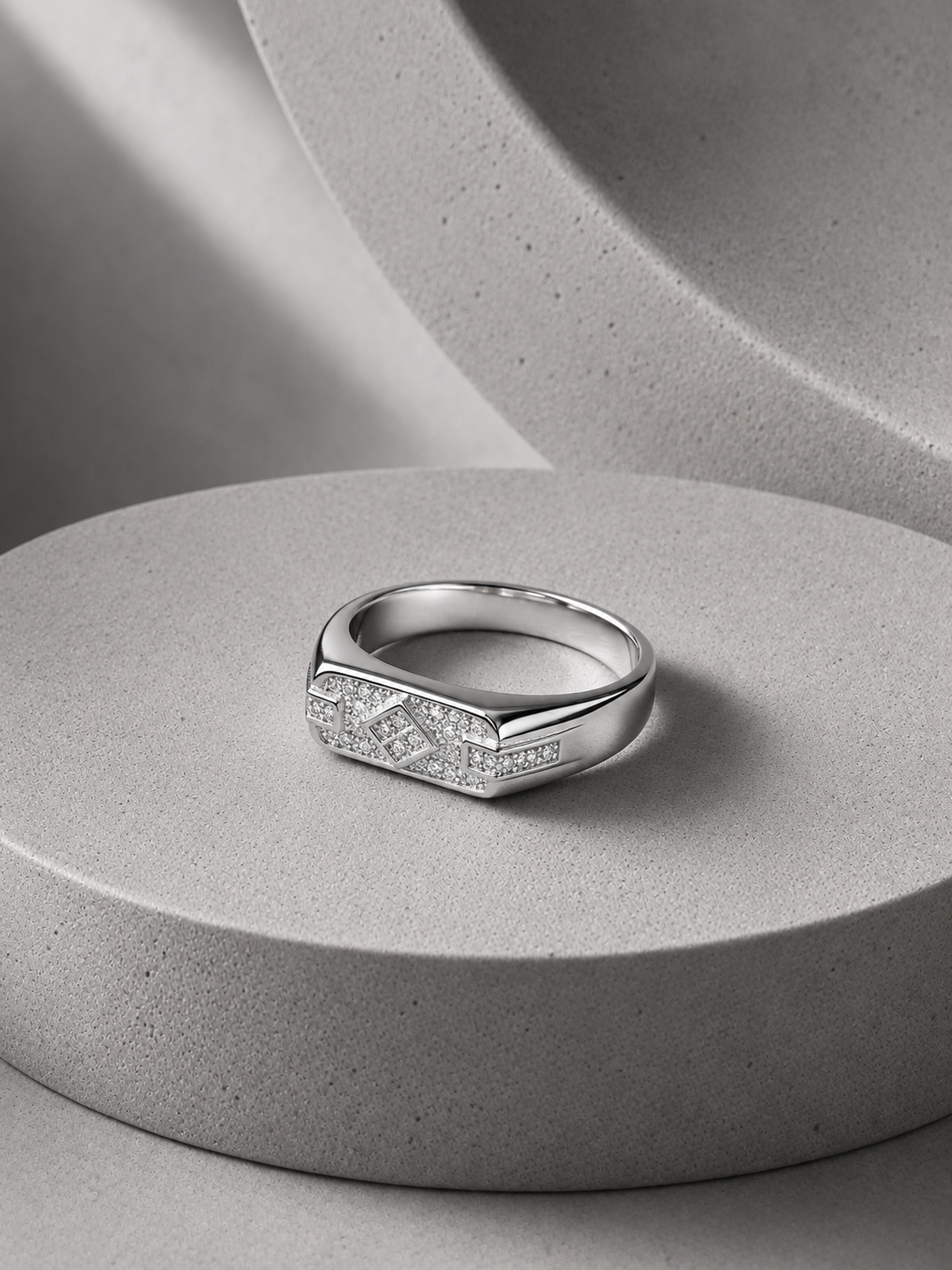 Studded Silver Ring For Him