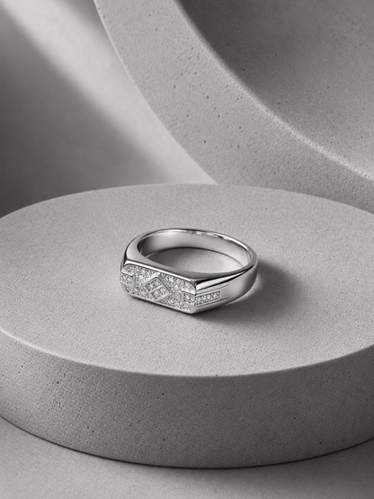Studded Silver Ring For Him