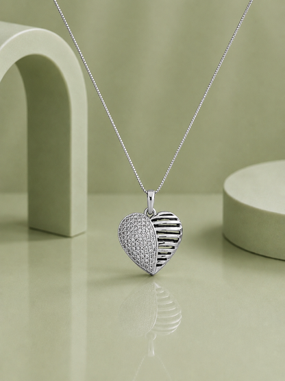 Line Heart Pendant Set