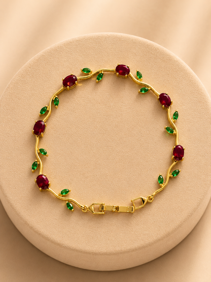 Red Tulip Chain Bracelet