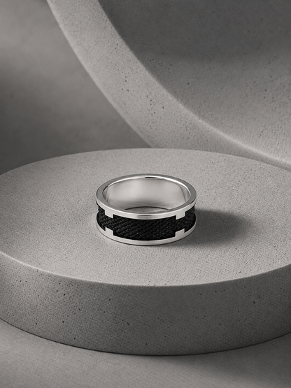 Black Silver Ring Band