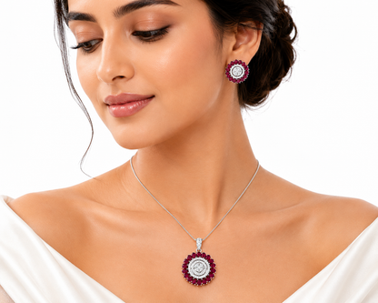 Royal Ruby Pendant Set