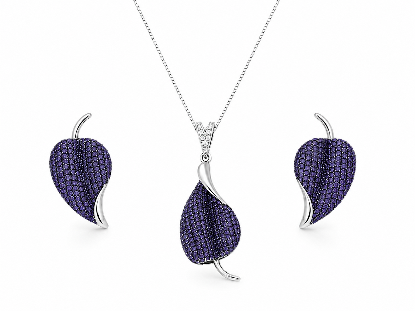 Purple Leaf Premium Pendant Set
