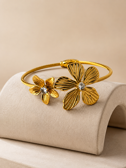 Flower Bangle Bracelet