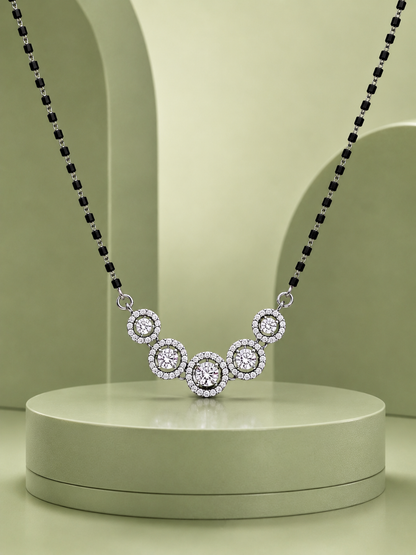 Solitaire Silver Mangalsutra