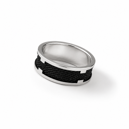 Black Silver Ring Band