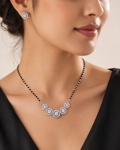 Solitaire Silver Mangalsutra
