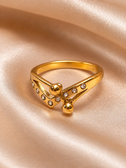 Studded Ball Cross Ring