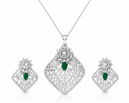 Emerald Cascade Pendant Set