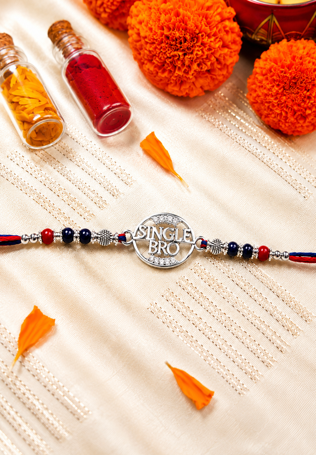 Single Bro Silver Rakhi