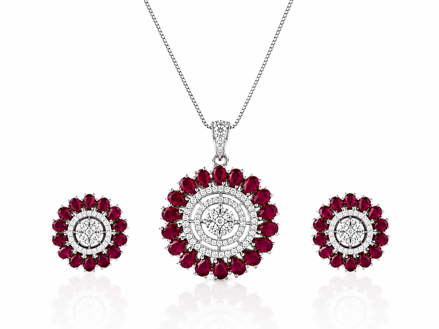 Royal Ruby Pendant Set