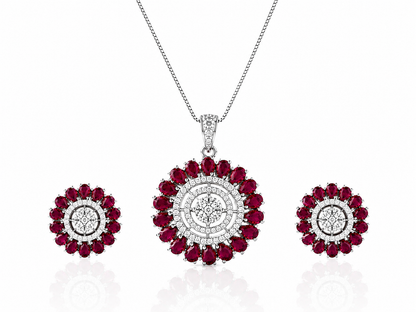 Royal Ruby Pendant Set
