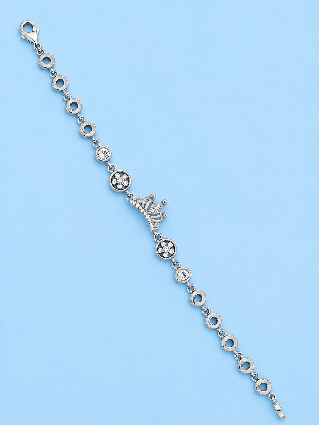Crown Silver Chain Bracelet