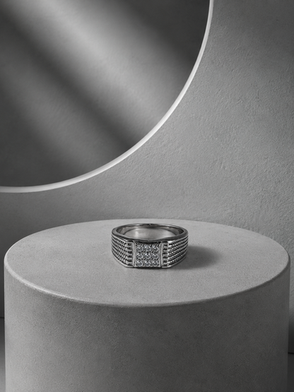 Studded Dot Silver Ring