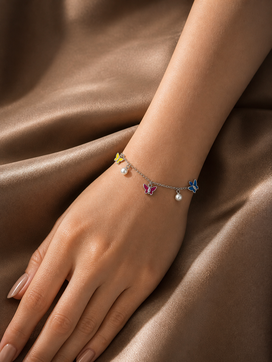 Butterfly Charm Silver Bracelet