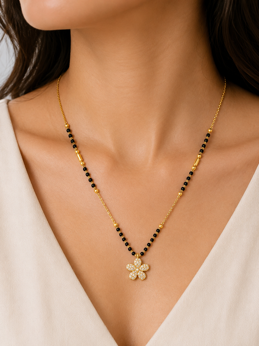 Studded Flower Mangalsutra